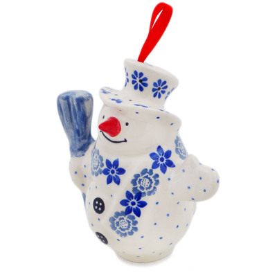 Snowman Ornament With Bell 4"