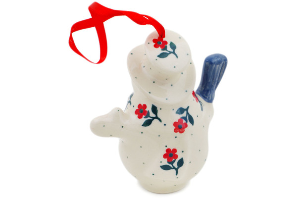 Snowman Ornament With Bell 4"