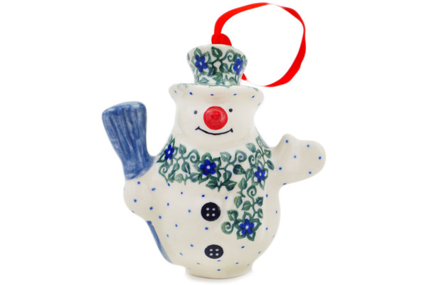 Snowman Ornament With Bell 4"