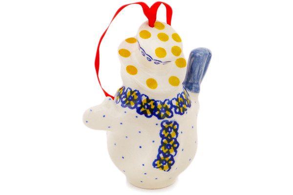 Snowman Ornament With Bell 4"