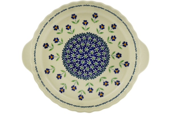 Pie Dish Fluted with Handles 11"