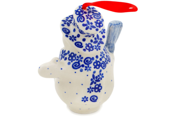 Snowman Ornament With Bell 4"