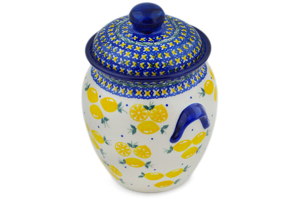 Jar with Lid and Handles 7"