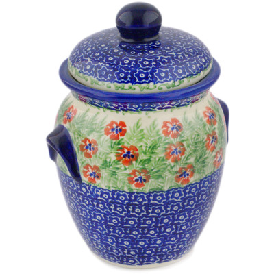 Jar with Lid and Handles 7"