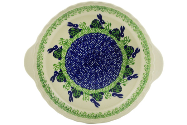 Pie Dish Fluted with Handles 11"