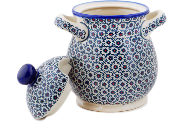 Jar with Lid and Handles 8"