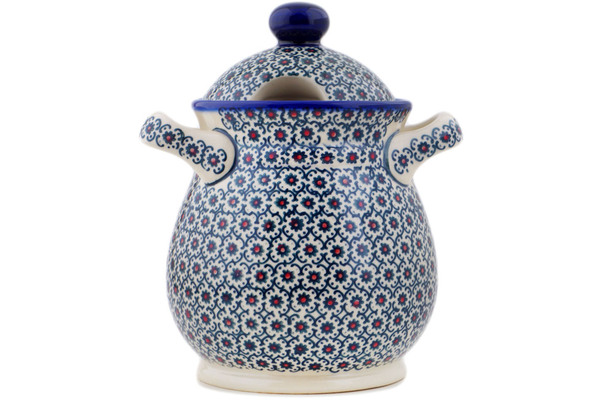 Jar with Lid and Handles 8"