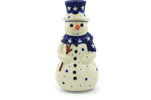 Snowman Candle Holder 6"