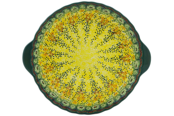 Pie Dish Fluted with Handles 11"