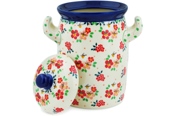 Jar with Lid and Handles 9"