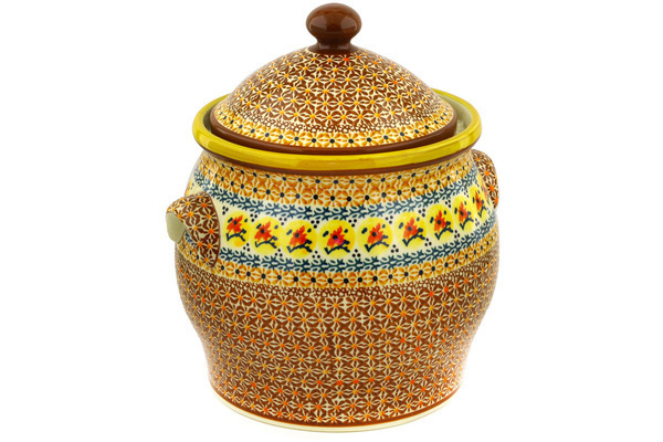 Jar with Lid and Handles 11"