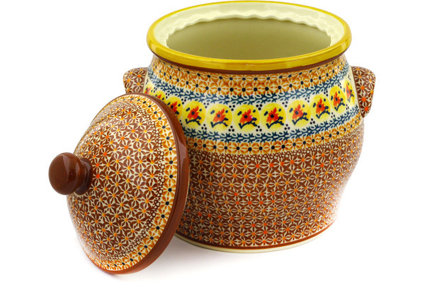 Jar with Lid and Handles 11"