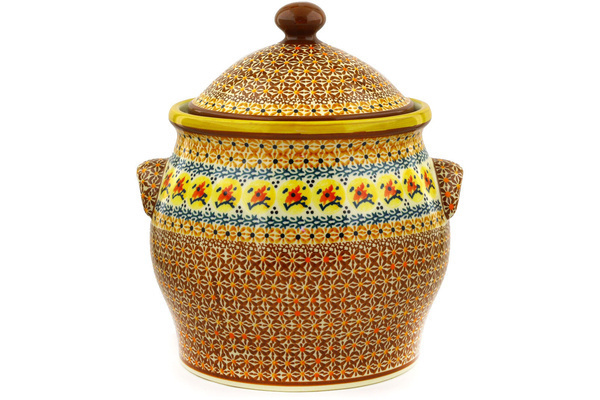 Jar with Lid and Handles 11"