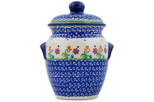 Jar with Lid and Handles 7"