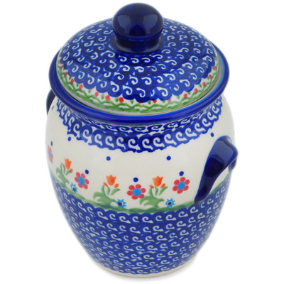 Jar with Lid and Handles 7"