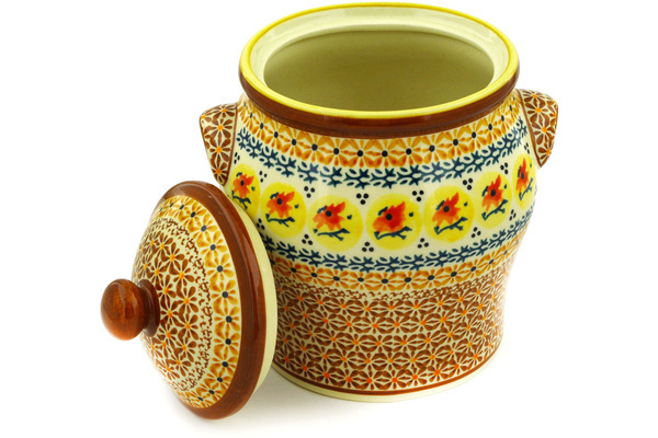 Jar with Lid and Handles 8"