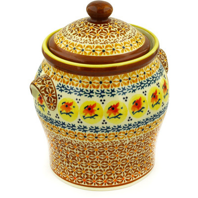 Jar with Lid and Handles 8"