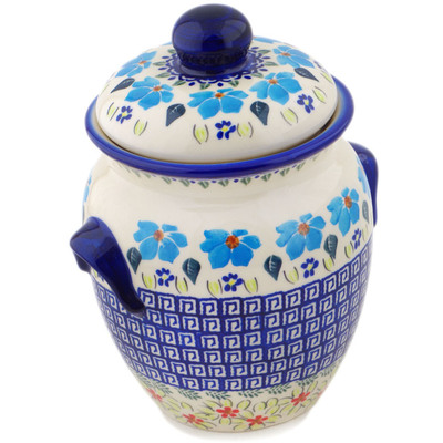 Jar with Lid and Handles 9"