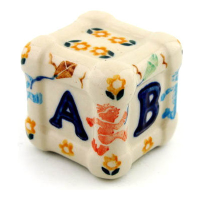 Polish Pottery ABCD Cube Die 2&quot;