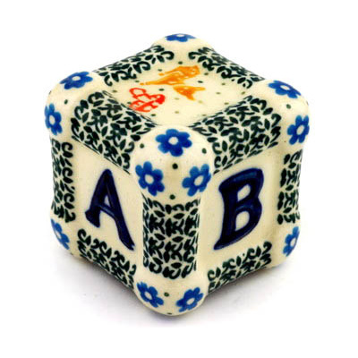 Polish Pottery ABCD Cube Die 2&quot;