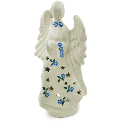 Polish Pottery Angel Candle Holder 9&quot; Spring Vine