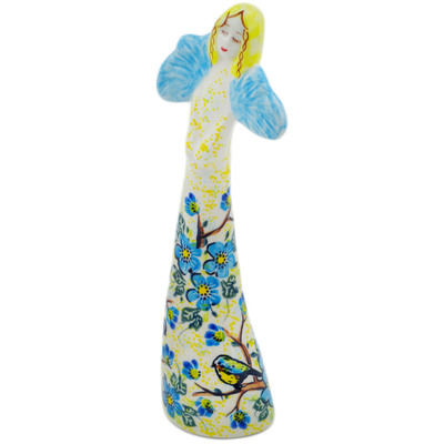 Polish Pottery Angel Figurine 10&quot; Sitting On A Branch UNIKAT