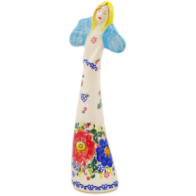 Polish Pottery Angel Figurine 10&quot; Trio Of Tranquility
