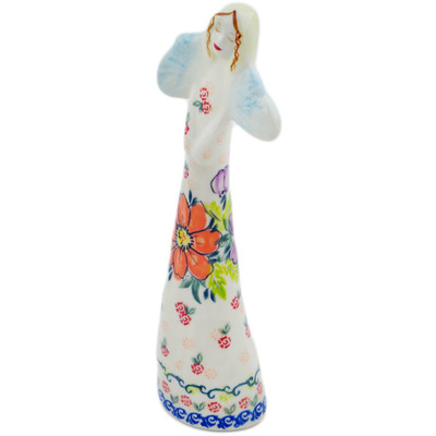 Polish Pottery Angel Figurine 10&quot; Vivid Sights UNIKAT