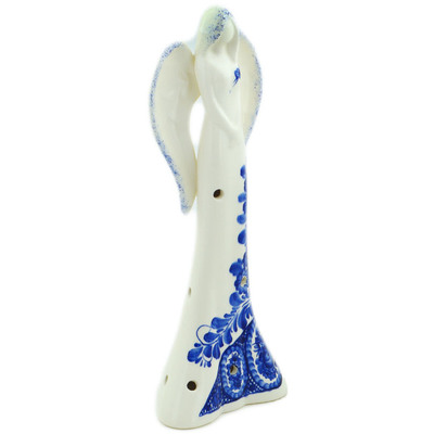 Faience Angel Figurine 13&quot; Classic Cobalt