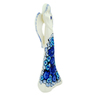 faience Angel Figurine 13&quot; Cobalt Flowers