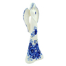 faience Angel Figurine 13&quot; Cobalt Flowers