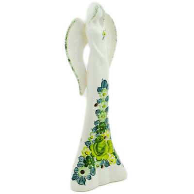 Faience Angel Figurine 13&quot; Green Wave