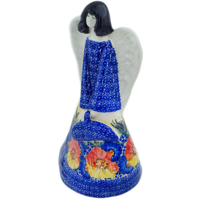 Polish Pottery Angel Figurine 13&quot; Sweet Floral UNIKAT