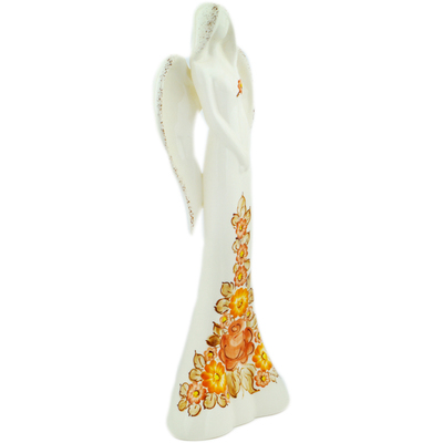 Faience Angel Figurine 16&quot; Brown Sunshine