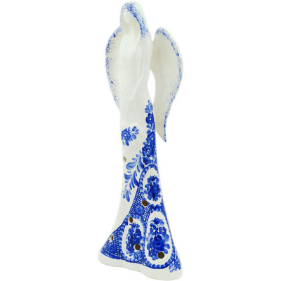 faience Angel Figurine 16&quot; Classic Cobalt