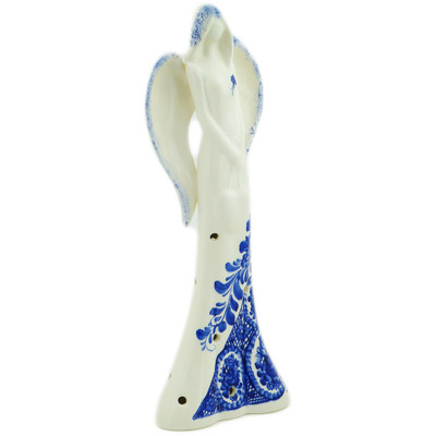Faience Angel Figurine 16&quot; Classic Cobalt