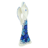 faience Angel Figurine 16&quot; Cobalt Flowers UNIKAT