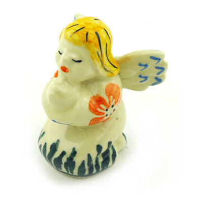 Polish Pottery Angel Figurine 3&quot;