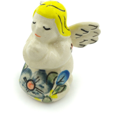 Polish Pottery Angel Figurine 3&quot; Soft And Sweet UNIKAT