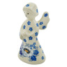 Polish Pottery Angel Figurine 4" Blue Spring
