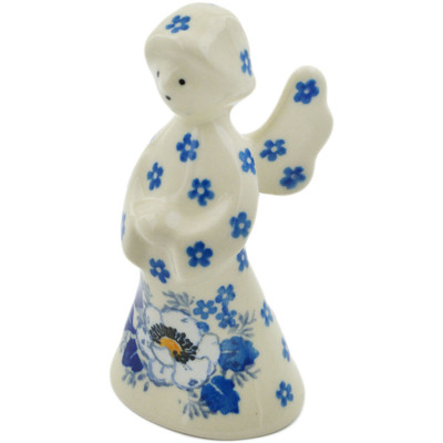 Polish Pottery Angel Figurine 4&quot; Blue Spring