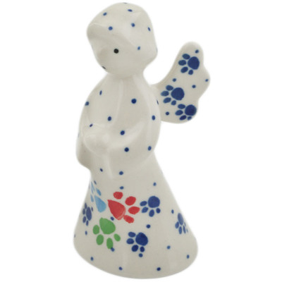 Polish Pottery Angel Figurine 4&quot; Painting Paws