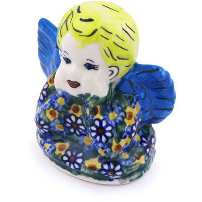 Polish Pottery Angel Figurine 4&quot; UNIKAT