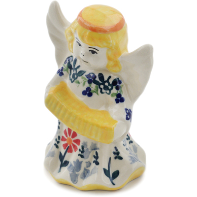 Polish Pottery Angel Figurine 5&quot; Last Summer Flowers