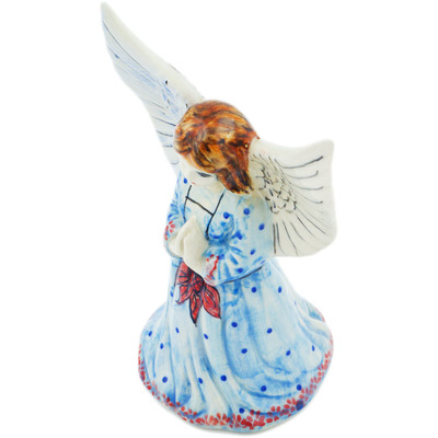 Polish Pottery Angel Figurine 6&quot; Red