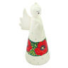 Polish Pottery Angel Figurine 7&quot; Red Garland UNIKAT