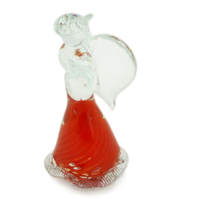 Glass Angel Figurine 7&quot; Red