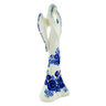 faience Angel Figurine 9&quot; Cobalt Flowers