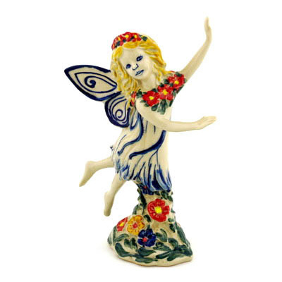 Polish Pottery Angel Figurine 9&quot;