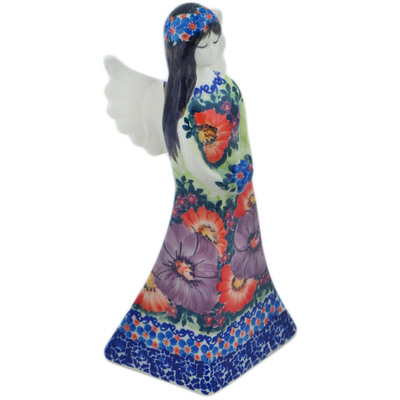 Polish Pottery Angel Figurine 9&quot; Purple Fantasy UNIKAT